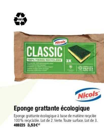 éponge grattante écologique nicols