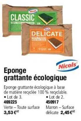 éponge grattante écologique nicols