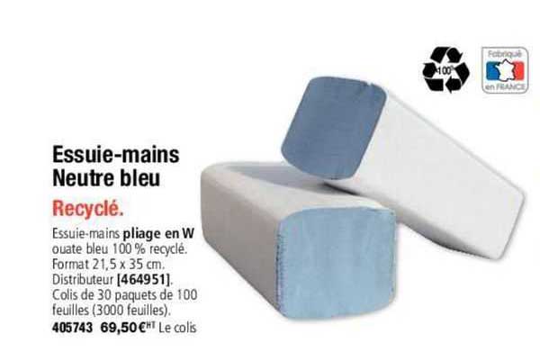 essuie-mains neutre bleu recyclé