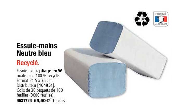 essuie-mains neutre bleu