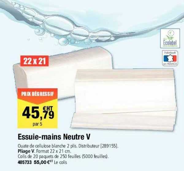 essuie-mains neutre v
