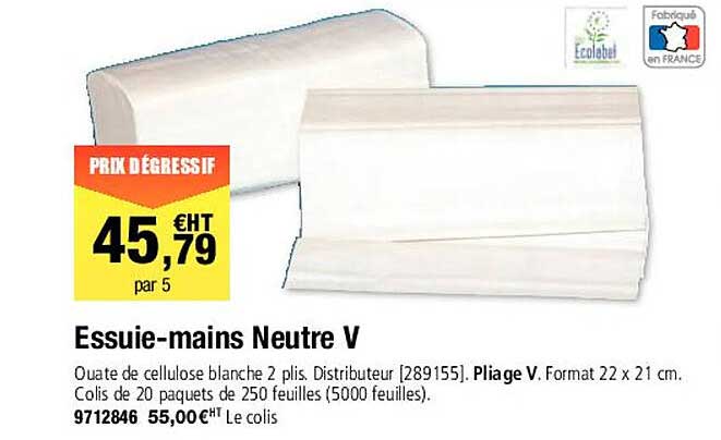 essuie-mains neutre v