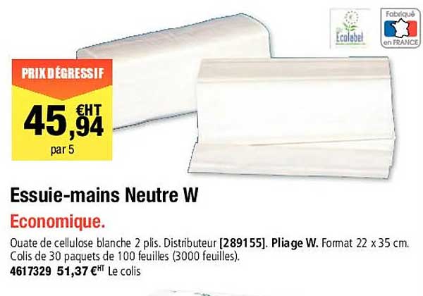 essuie-mains neutre w