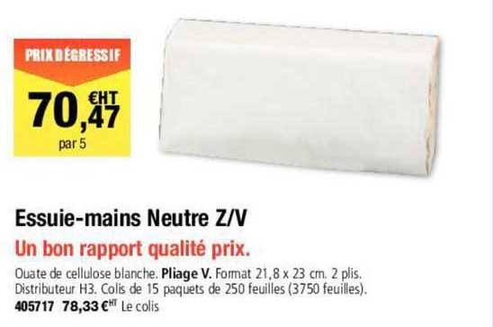 essuie-mains neutre z/v un bon raport qualité prix