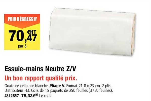 essuie-mains neutre z/v