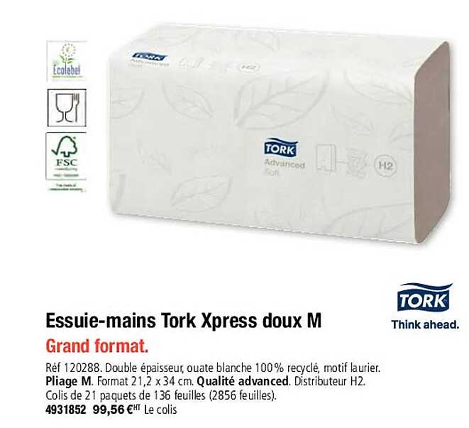 essuie-mains tork xpress doux m
