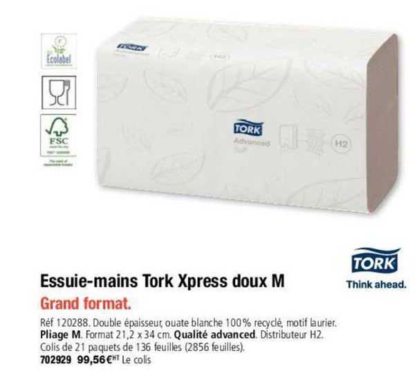 essuie-mains tork xpress doux m