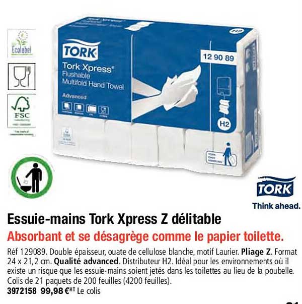 essuie-mains tork xpress z délitable