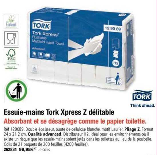 essuie-mains tork xpress z délitable
