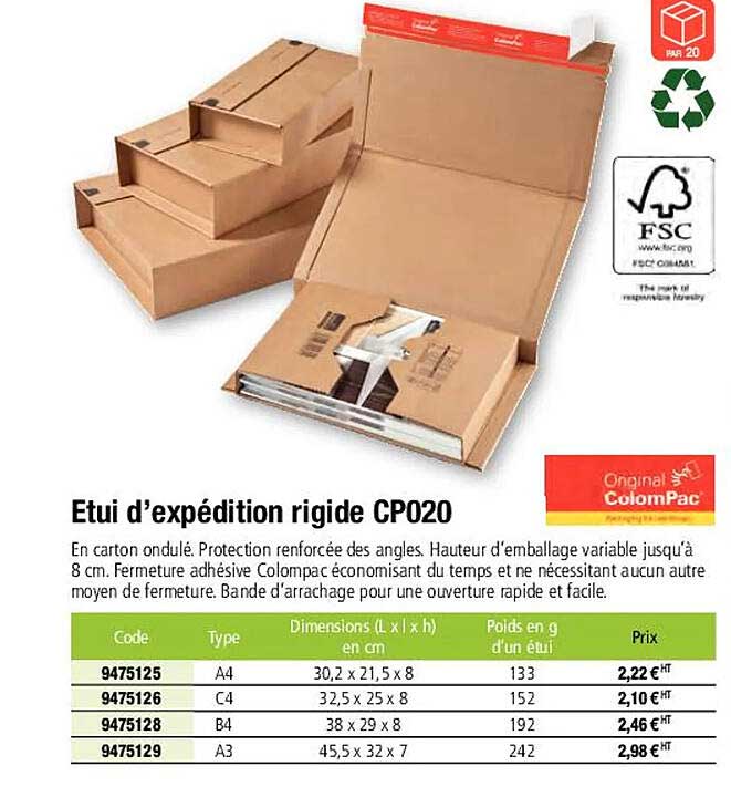 etui d'expédition rigide cp020