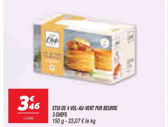 étui de 4 vol-au-vent pur beurre 3 chefs