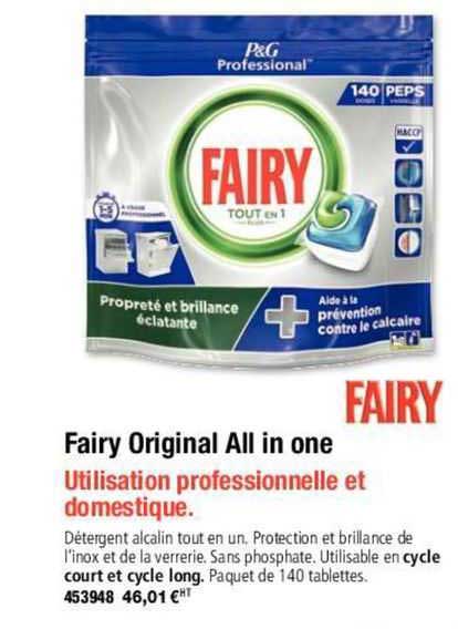 fairy original all in one utilisation professsionnelle et domestique