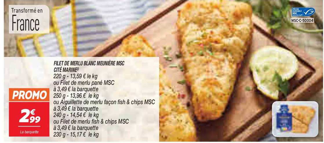 filet de merlu blanc meunière msc cité marine