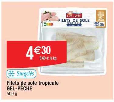 filets de sole tropicale gel-pêche
