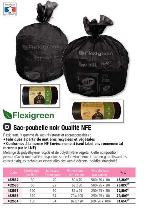 flexigreen sac-poubelel noir qualité nfe