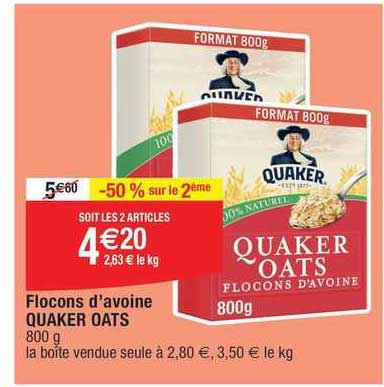 flocons d'avoine quaker oats