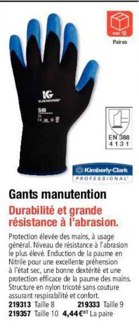 gants manutention kimberly-clark