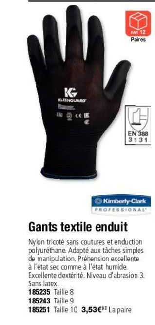 gants textile enduit kimberly-clark