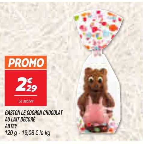 gaston le cochon chocolat au lait décoré abtey