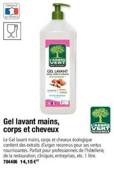 gel lavant mains, corps et cheveux l'arbre vert