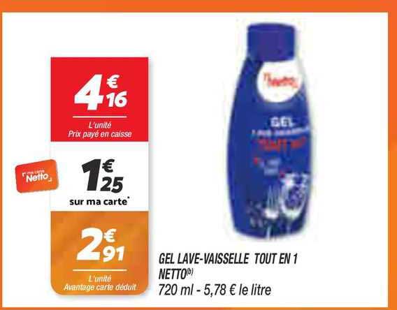 gel lave-vaisselle tout en 1 netto