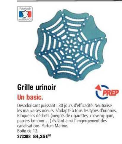 grille urinoire prep