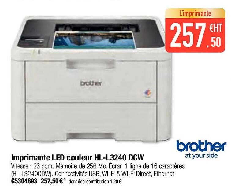 Imprimante Led Couleur Hl-l3240 Dcw Brother