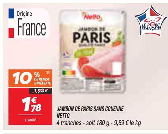 Jambon De Paris Sans Couenne Netto