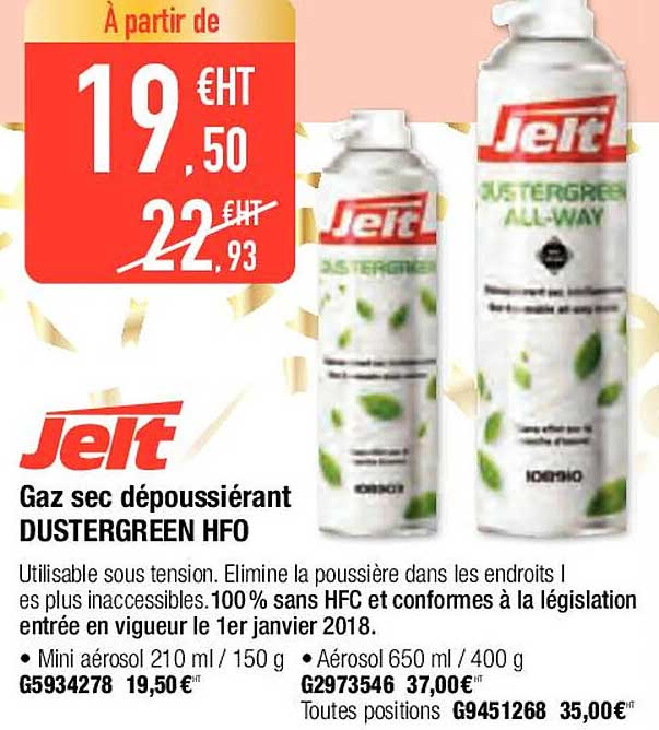 Jelt Gaz Sec Dépoussiérant Dustergreen Hfo