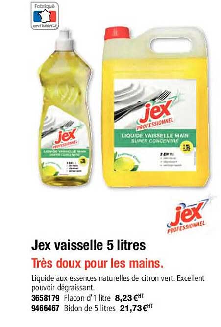 jex vaisselle 5 litres très doux pour les mains