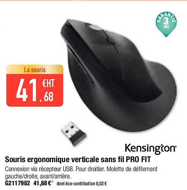 Kensington Souris Ergonomique Verticale Sans Fil Pro Fit