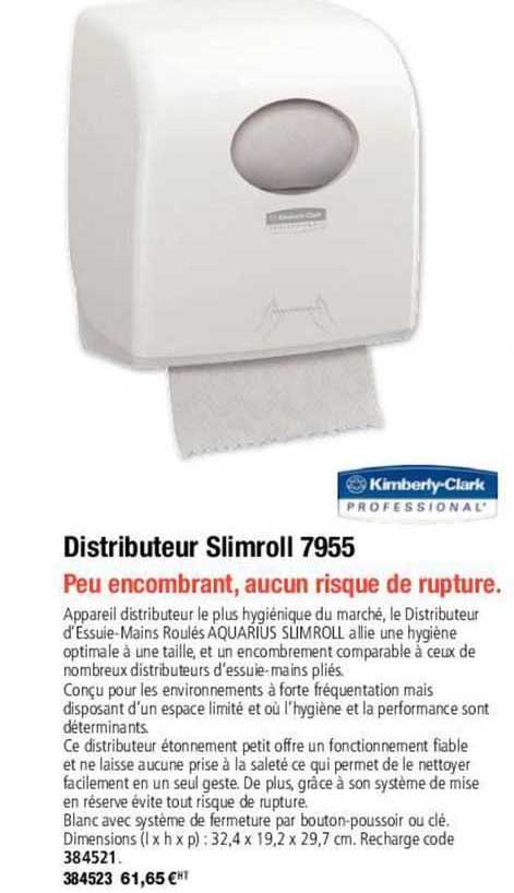 kimberly-clark distributeur slimroll 7955