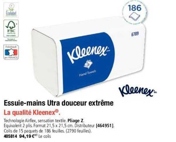 kleenex essuie-mains ultra douceur extrême