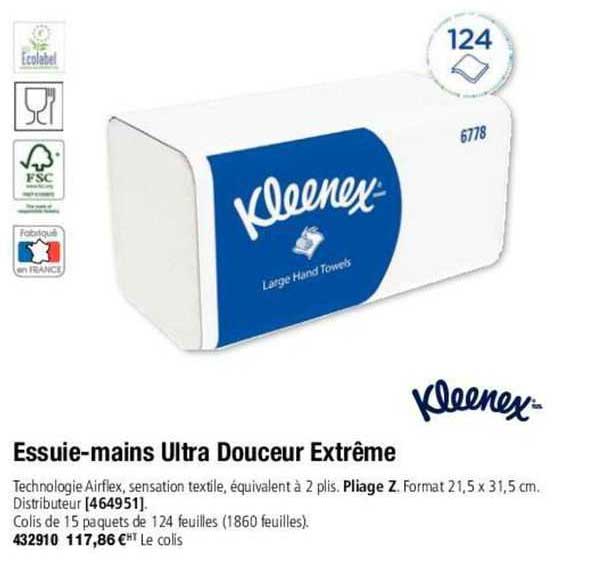 kleenex essuie-mains ultra douceur nextrême
