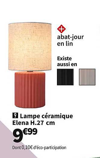 lampe céramique elena h. 27 cm