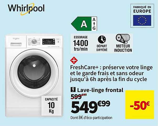 lave-linge frontal whirlpool