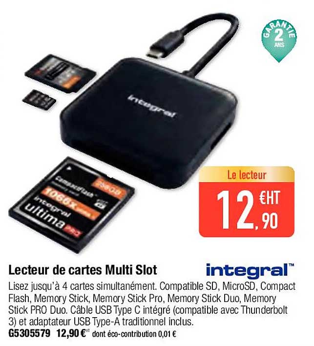 lecteur de cartes multi slot integral