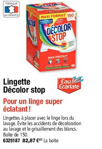 lingette décolor stop eau écarlate