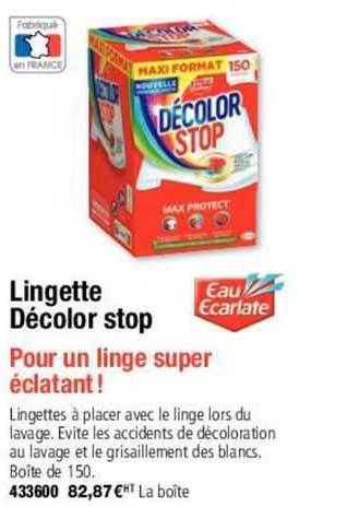 lingette décolor stop eau ecarlate