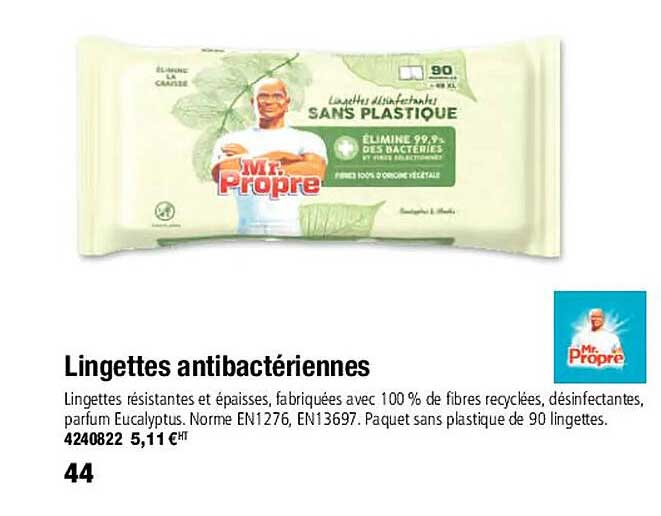 lingettes antibactériennes mr propre