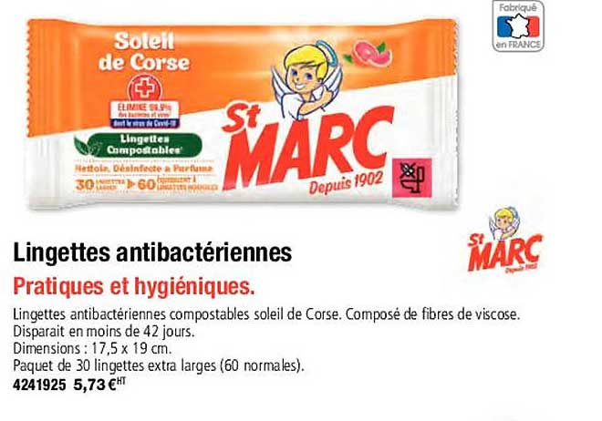 lingettes antibactériennes st marc