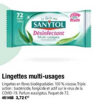 lingettes multi-usages sanytol