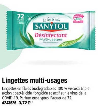 lingettes multi-usages sanytol