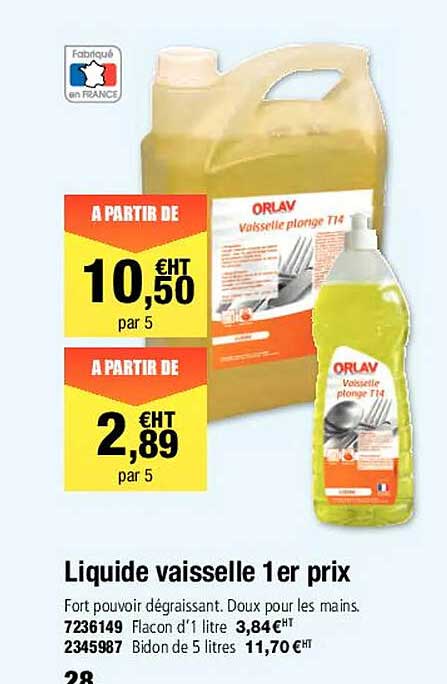 liquide vaisselle 1 er prix