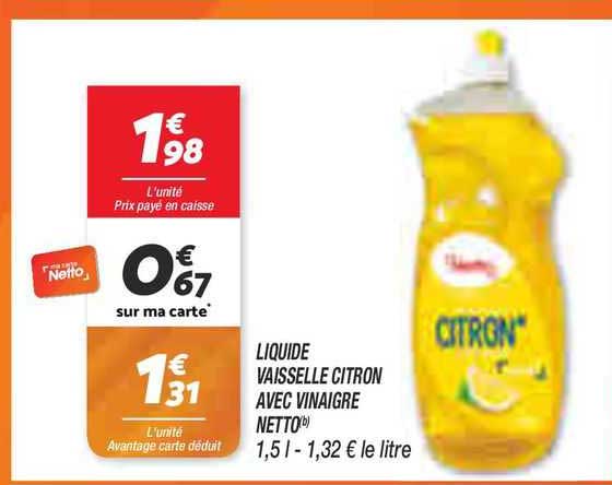 Liquide Vaisselle Citron Avec Vinaigre Netto