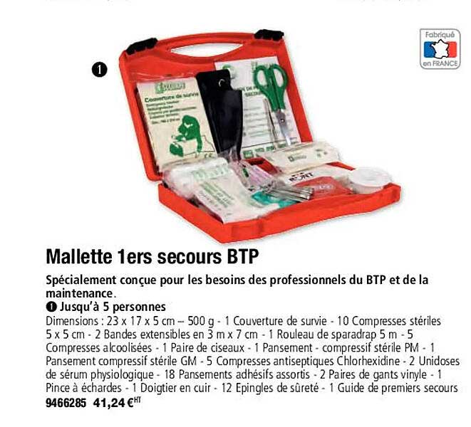 mallette 1ers secours btp