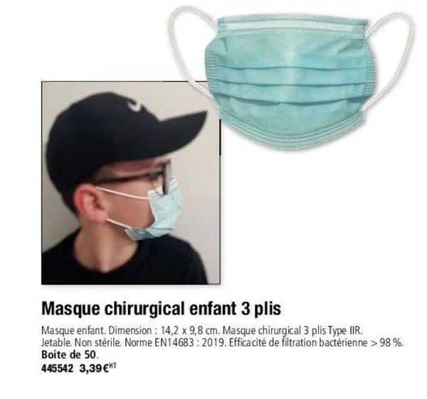 masque chirurgical enfant 3 plis