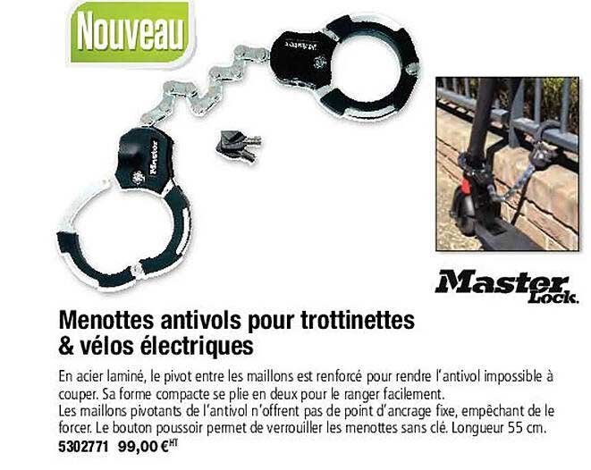 menottes antivols pour trottinettes & vélos électriques master