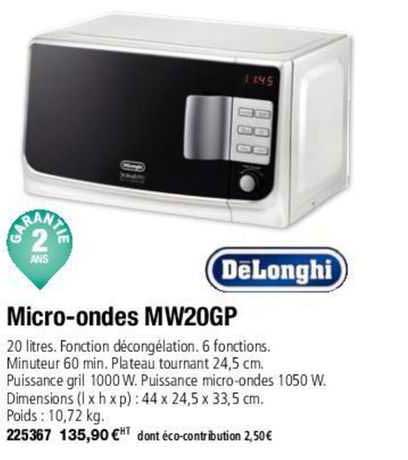 micro-ondes mw20gp delonghi