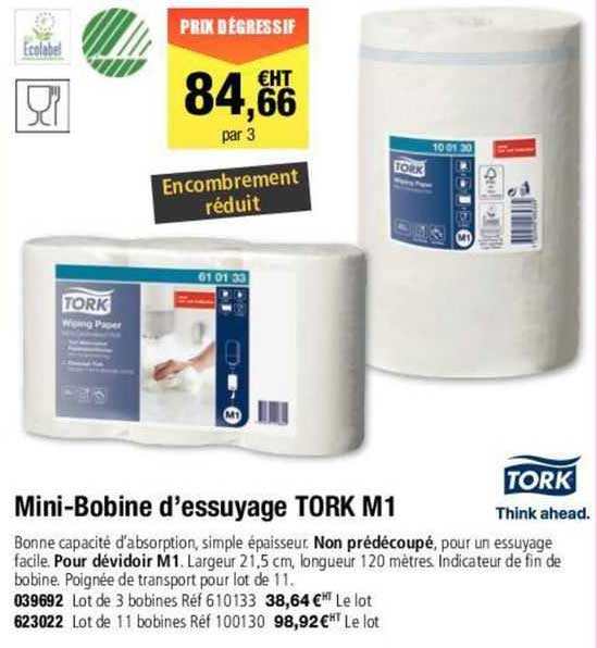 mini-bobine d'essuyage tork m1